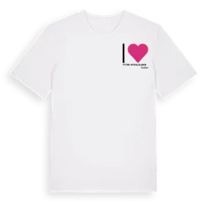 Jag älskar Yttre-Nydalsliden t-shirt litet tryck – ekologisk bomull t-shirt från Pinshirt