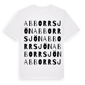 Abborrsjön ordlek t-shirt – ekologisk bomull t-shirt från Pinshirt