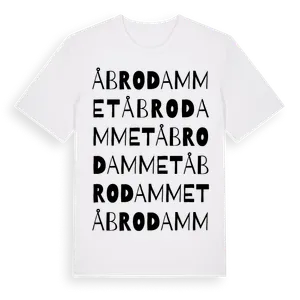 Åbrodammet ordlek t-shirt – ekologisk bomull t-shirt från Pinshirt