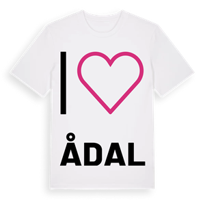 Jag älskar Ådal t-shirt stort tryck – ekologisk bomull t-shirt från Pinshirt