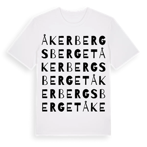 Åkerbergsberget ordlek t-shirt – ekologisk bomull t-shirt från Pinshirt