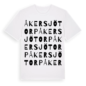 Åkersjötorp ordlek t-shirt – ekologisk bomull t-shirt från Pinshirt