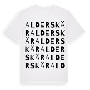 Alderskär ordlek t-shirt – ekologisk bomull t-shirt från Pinshirt