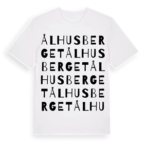 Ålhusberget ordlek t-shirt – ekologisk bomull t-shirt från Pinshirt