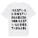 White t-shirt med Allsta-Klingsta Inkl Glesbygd ordlek t-shirt