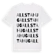 White t-shirt med Allstahug ordlek t-shirt