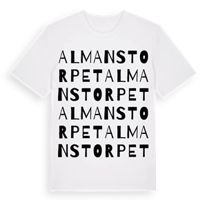 Almanstorpet ordlek t-shirt – ekologisk bomull t-shirt från Pinshirt
