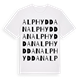 White t-shirt med Alphyddan ordlek t-shirt
