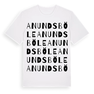 Anundsböle ordlek t-shirt – ekologisk bomull t-shirt från Pinshirt