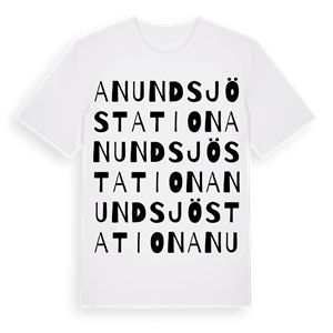Anundsjö station ordlek t-shirt – ekologisk bomull t-shirt från Pinshirt