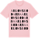 Pink Cotton t-shirt med Arlomsbodarna ordlek t-shirt
