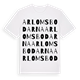 White t-shirt med Arlomsbodarna ordlek t-shirt