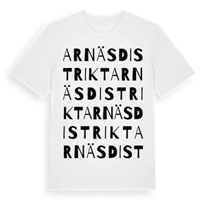 Arnäs distrikt ordlek t-shirt – ekologisk bomull t-shirt från Pinshirt