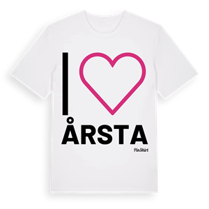 Jag älskar Årsta t-shirt stort tryck – ekologisk bomull t-shirt från Pinshirt