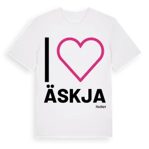 Jag älskar Äskja t-shirt stort tryck – ekologisk bomull t-shirt från Pinshirt