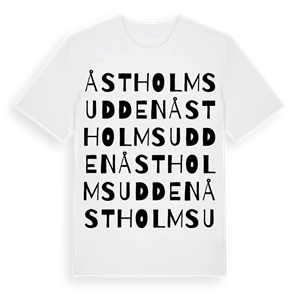 Åstholmsudden ordlek t-shirt – ekologisk bomull t-shirt från Pinshirt