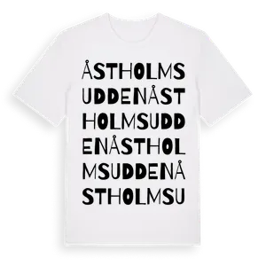 Åstholmsudden ordlek t-shirt – ekologisk bomull t-shirt från Pinshirt