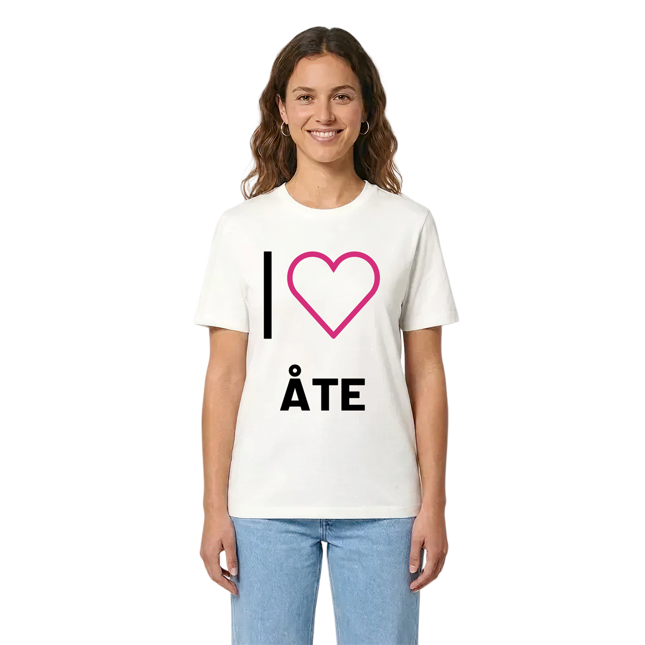 Jag älskar Åte t-shirt stort tryck i miljö