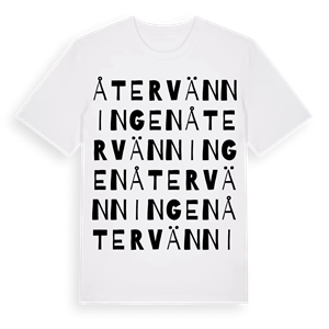 Återvänningen ordlek t-shirt – ekologisk bomull t-shirt från Pinshirt