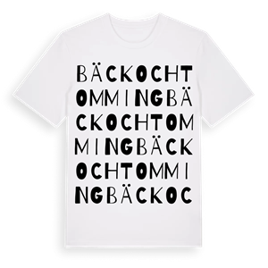 Bäck och Tomming ordlek t-shirt – ekologisk bomull t-shirt från Pinshirt