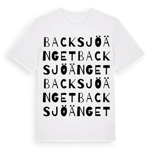 Backsjöänget ordlek t-shirt – ekologisk bomull t-shirt från Pinshirt
