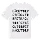 White t-shirt med Bäcktorpet ordlek t-shirt