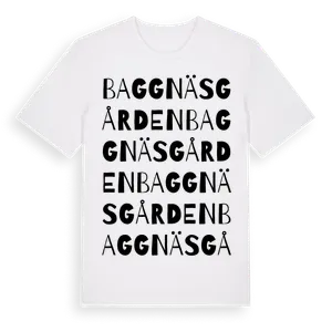 Baggnäsgården ordlek t-shirt – ekologisk bomull t-shirt från Pinshirt