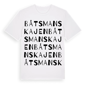 Båtsmanskajen ordlek t-shirt – ekologisk bomull t-shirt från Pinshirt