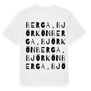 Berga, Björkön ordlek t-shirt – ekologisk bomull t-shirt från Pinshirt