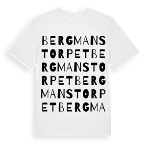 Bergmanstorpet ordlek t-shirt – ekologisk bomull t-shirt från Pinshirt
