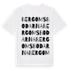 White t-shirt med Bergomsbodarna ordlek t-shirt