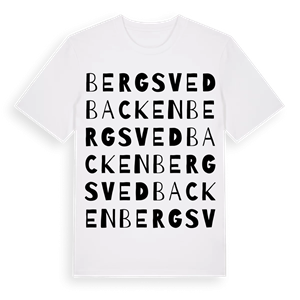 Bergsvedbacken ordlek t-shirt – ekologisk bomull t-shirt från Pinshirt