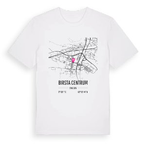 Birsta Centrum karta t-shirt – ekologisk bomull t-shirt från Pinshirt