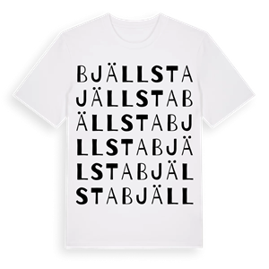 Bjällsta ordlek t-shirt – ekologisk bomull t-shirt från Pinshirt