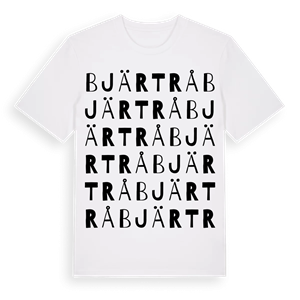 Bjärtrå ordlek t-shirt – ekologisk bomull t-shirt från Pinshirt
