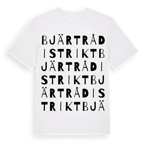 Bjärtrå distrikt ordlek t-shirt – ekologisk bomull t-shirt från Pinshirt