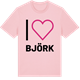 Pink Cotton t-shirt med Jag älskar Björk t-shirt stort tryck