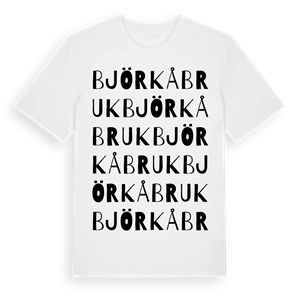 Björkå bruk ordlek t-shirt – ekologisk bomull t-shirt från Pinshirt