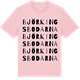 Pink Cotton t-shirt med Björkingsbodarna ordlek t-shirt