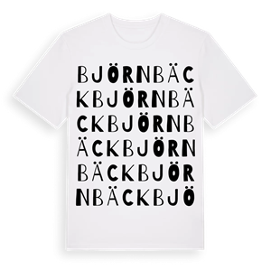 Björnbäck ordlek t-shirt – ekologisk bomull t-shirt från Pinshirt