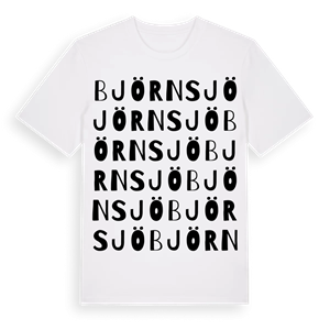 Björnsjö ordlek t-shirt – ekologisk bomull t-shirt från Pinshirt