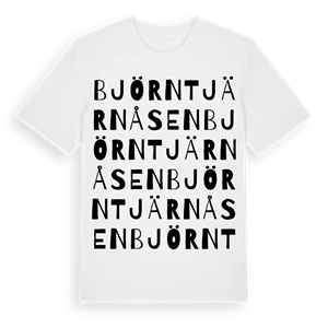 Björntjärnåsen ordlek t-shirt – ekologisk bomull t-shirt från Pinshirt
