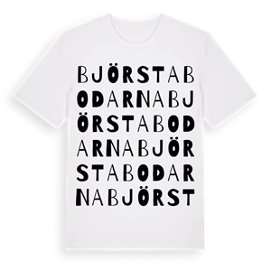 Björstabodarna ordlek t-shirt – ekologisk bomull t-shirt från Pinshirt
