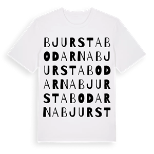 Bjurstabodarna ordlek t-shirt – ekologisk bomull t-shirt från Pinshirt