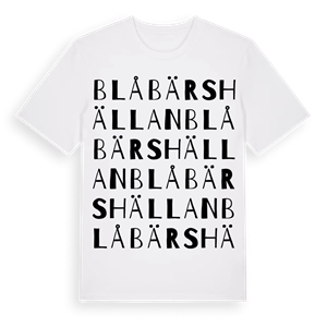 Blåbärshällan ordlek t-shirt – ekologisk bomull t-shirt från Pinshirt