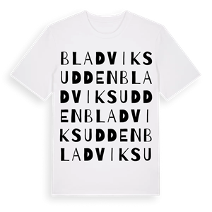 Bladviksudden ordlek t-shirt – ekologisk bomull t-shirt från Pinshirt