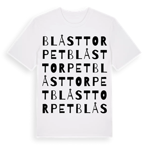 Blåsttorpet ordlek t-shirt – ekologisk bomull t-shirt från Pinshirt