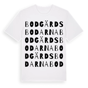 Bodgärdsbodarna ordlek t-shirt – ekologisk bomull t-shirt från Pinshirt