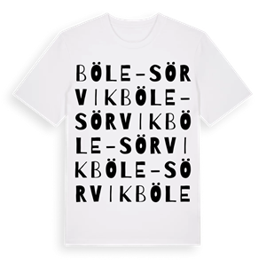 Böle-Sörvik ordlek t-shirt – ekologisk bomull t-shirt från Pinshirt