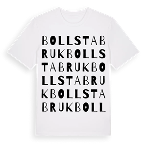 Bollstabruk ordlek t-shirt – ekologisk bomull t-shirt från Pinshirt